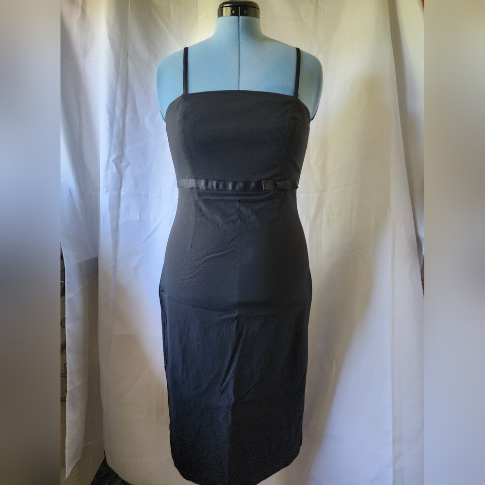 Express Stretch Pencil Dress- Size 14- Black Sleeveless- Spaghetti Straps Option